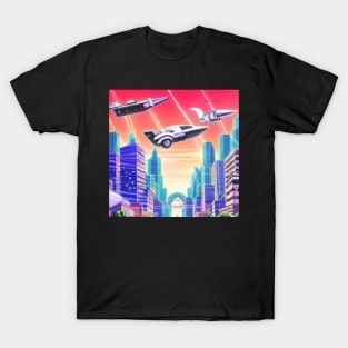 Retro futuristic City T-Shirt